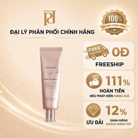 KEM DƯỠNG NÂNG TÔNG LOMERE DUAL COVER BRIGHTENING TONE UP CREAM - 50ML