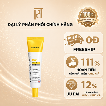 KEM DƯỠNG TRẮNG CẢI THIỆN SẮC TỐ ĐA TẦNG ANODIN GOLDNEXAMICTM 10X ( CTY - VAT )