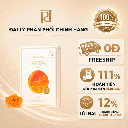 MẶT NẠ PHỤC HỒI DA CÁ HỒI JM SOLUTION HỘP 5 MIẾNG