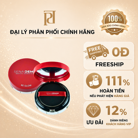 Sản phẩm dưỡng da SENA DEMAR BE GLOW CUSHION dạng kem,giúp dưỡng ẩm, làm trắng 15g