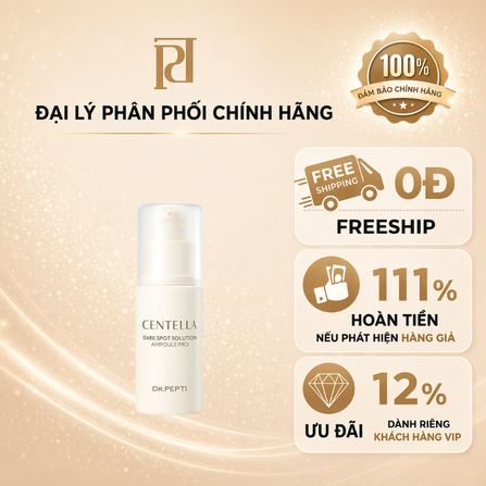 Tinh chất dưỡng ẩm cấp ẩm cho da CENTELLA DARK SPOT SOLUTION AMPOULE PRO. 30ml/lọ (1 lọ=1pce) Nhãn hàng: DR.PEPTI. HSD: 02/09/2028