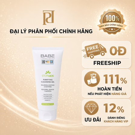 Sữa rửa mặt (LABORATORIOS BABÉ - STOP AKN PURIFYING CLEANSING GEL)