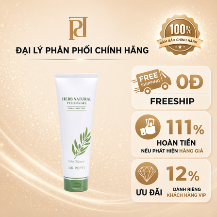 GEL TẨY TẾ BÀO CHẾT HERB NATURAL PEELING GEL 130ML/LỌ (1 LỌ = 1PCE). NHÃN HÀNG: DR.PEPTI