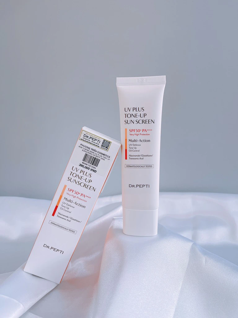 Kem chống nắng DR.PEPTI UV PLUS TONE-UP SUNSCREEN 50ml/lọ (1 lọ = 1pce). Nhãn hàng: DR.PEPTI