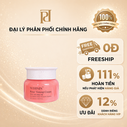 WHISIS - KEM DƯỠNG DA ROSE TONE UP CREAM 50ML (KEM LƯỜI)
