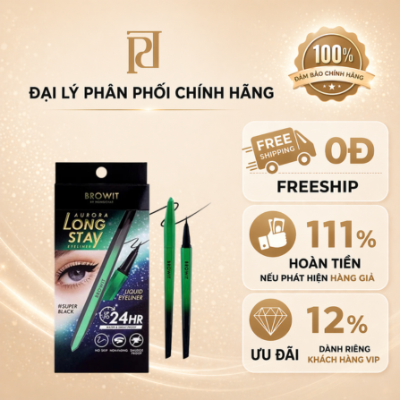 Bút kẻ mắt lâu trôi Browit Aurora Long Stay Eyeliner Super Black 0.5 g -3020402190012-8858842052662