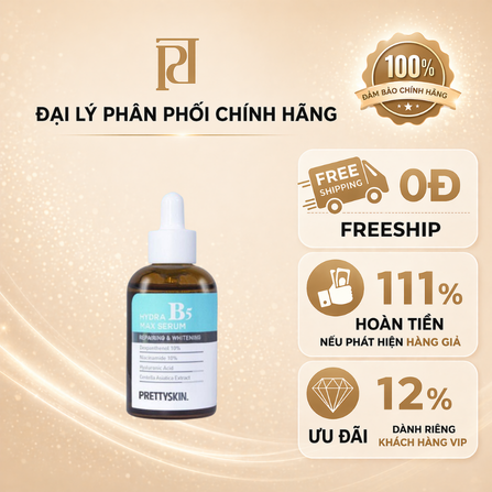Tinh chất dưỡng da B5 (PRETTYSKIN HYDRA B5 MAX SERUM ), dung tích: 50ml, dạng chai lọ, giúp cung cấp độ ẩm cho da, giúp da mịn màng, hiệu: PRETTYSKIN