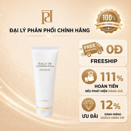 Sữa rửa mặt GALACTO CLEANSING FOAM 110ml/lọ (1 lọ = 1pce). Nhãn hàng: DR.PEPTI