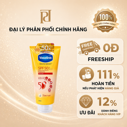 VASELINE TINH CHẤT DƯỠNG THỂ SÁNG KHOẺ DA SPF50 300ML