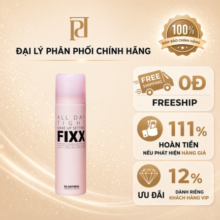 Xịt nền trang điểm mịn màng SONATURAL POWDER4ROOM ALL DAY TIGHT MAKE UP SETTING FIXX (75ml).