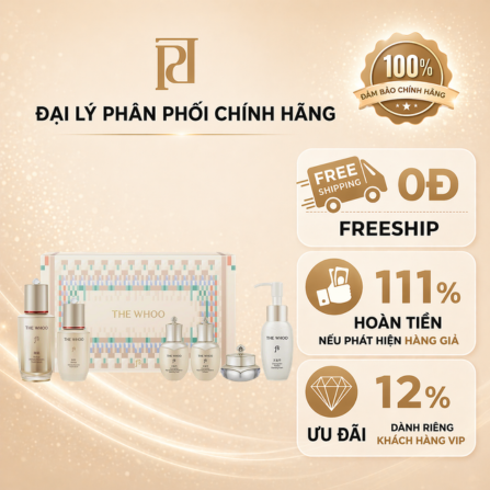 Set Serum Bichup Whoo Bichup Ultimate Recovery Youth Serum Set - 51107994 Set Hoa Văn có khăn [Set Serum Bichup 7 Món / 2 serum 50ml+20ml + 4Mini size + 1Khăn]