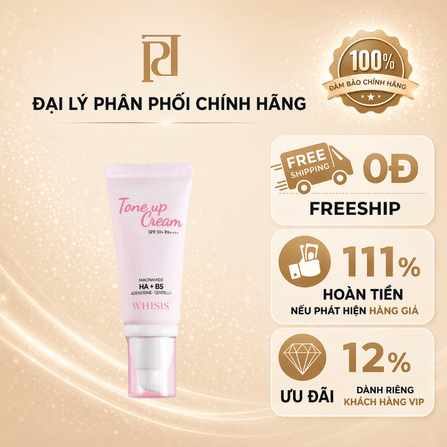 KEM DƯỠNG NÂNG TONE LÀM SÁNG DA WHISIS TONE UP CHỐNG NẮNG ( MỚI )